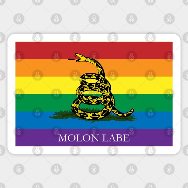 Molon Labe Rainbow Gadsden Sticker by Operation Blazing Sword